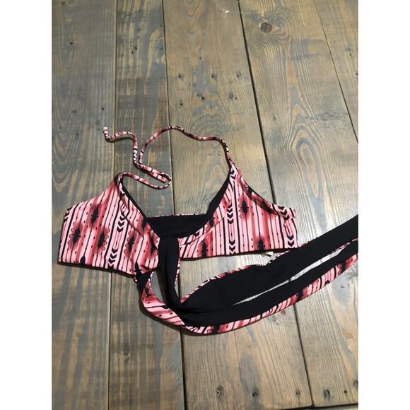 Cupshe pink swimsuit bikini top wrap size large - Picture 1 of 2